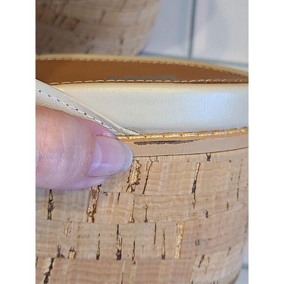 FitFlop Eloise Slides Sandals Women Stone Beige Leather Cork Wrap Wedge 9US EUC - Picture 16 of 16